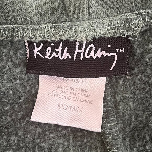 KEITH HARING Joggers Sweat Pants Mens Medium Tie Dye green Dancing Dog Pop Art - Picture 2 of 10